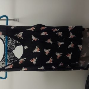 Backless cow skull top